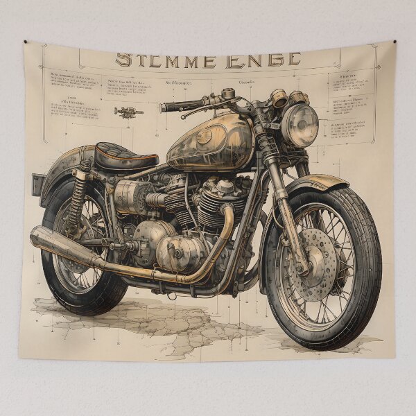 Item preview, Blueprint of Perfection: Vintage Motorcycle Design designed and sold by Viktor Surzhko.