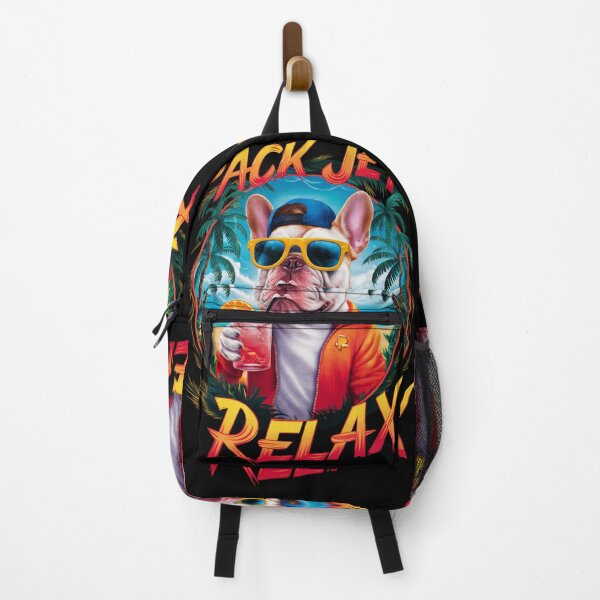 Item preview, "Sun-Kissed Frenchie: Tropical Bliss in ‘Pack Jet Relax’" designed and sold by piketo.