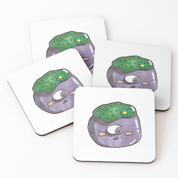 Item preview, Cute hand-drawn moss rock with daisy designed and sold by FunnyFrogHops.