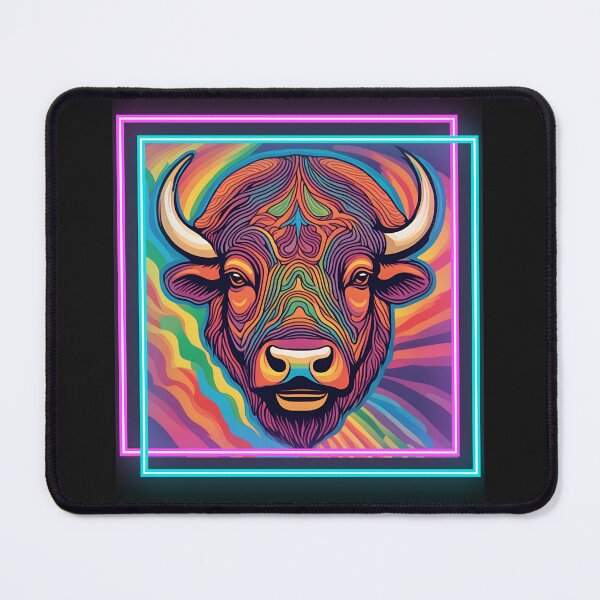 Item preview, Psychedelic Buffalo Face designed and sold by AvrilDesigns06.