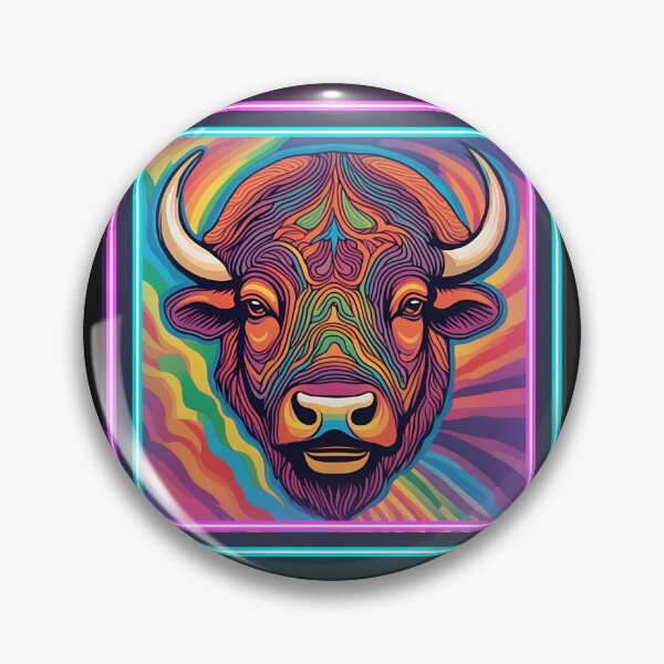 Item preview, Psychedelic Buffalo Face designed and sold by AvrilDesigns06.
