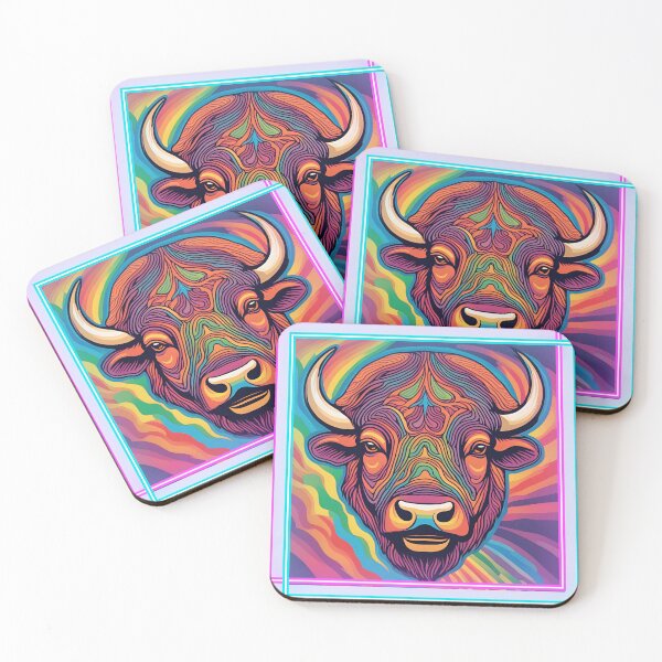 Item preview, Psychedelic Buffalo Face designed and sold by AvrilDesigns06.