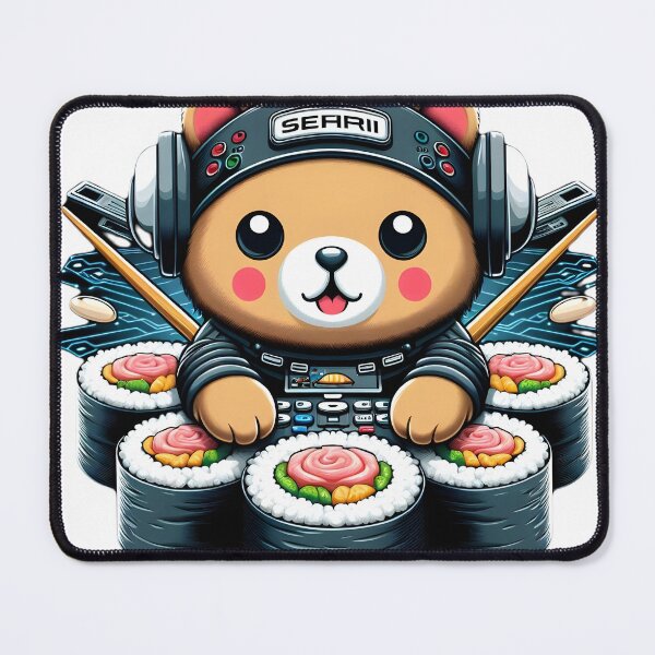 Item preview, sushi techno bear designed and sold by SabyDigitalArt.