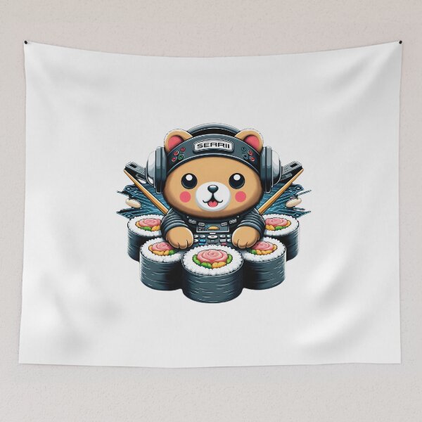Item preview, sushi techno bear designed and sold by SabyDigitalArt.