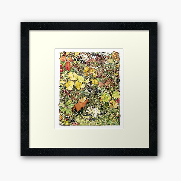 Blackberry picking Framed Art Print