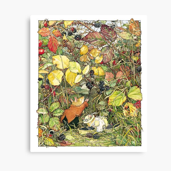 Blackberry picking Canvas Print
