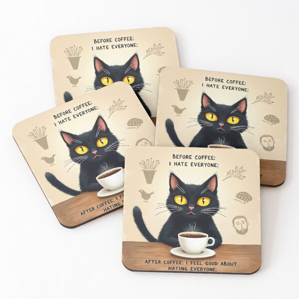 Item preview, Without coffee, cat hates people designed and sold by StrictlyBilliM.