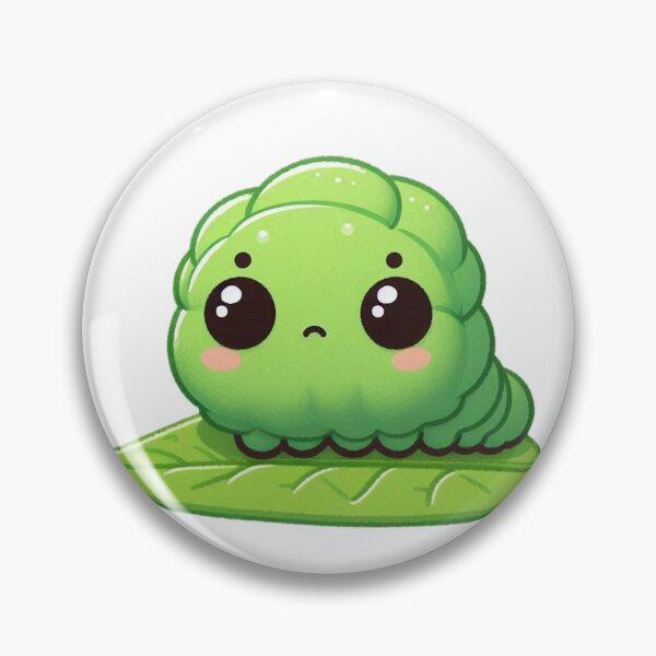 Item preview, Cute Green Caterpillar on Leaf - Adorable Cartoon Insect Character designed and sold by EchoFusion.