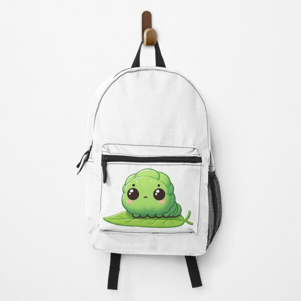 Item preview, Cute Green Caterpillar on Leaf - Adorable Cartoon Insect Character designed and sold by EchoFusion.