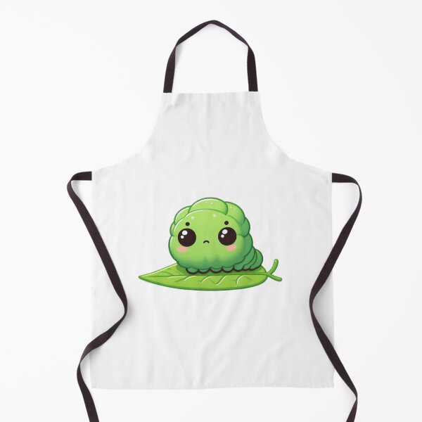 Item preview, Cute Green Caterpillar on Leaf - Adorable Cartoon Insect Character designed and sold by EchoFusion.
