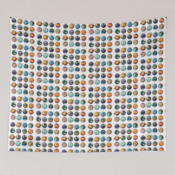 Item preview, Colorful Solar System Illustration with Bold Outlined Planets designed and sold by tjnextgen99.