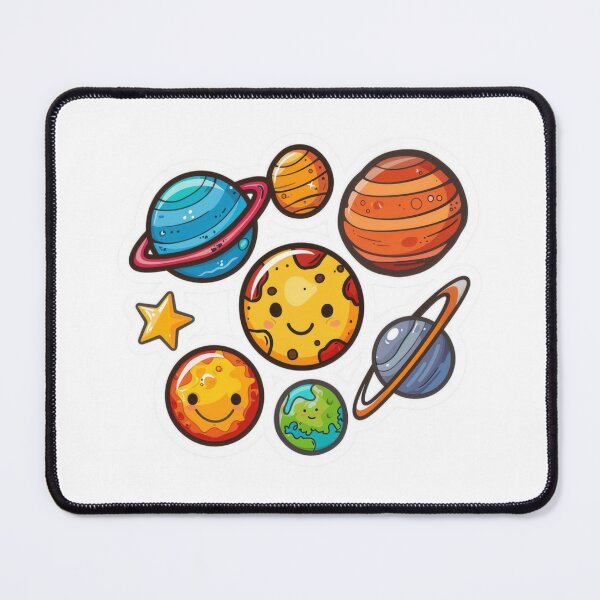 Item preview, Boldly Outlined Solar System Vector with Vibrant Planet Colors designed and sold by tjnextgen99.