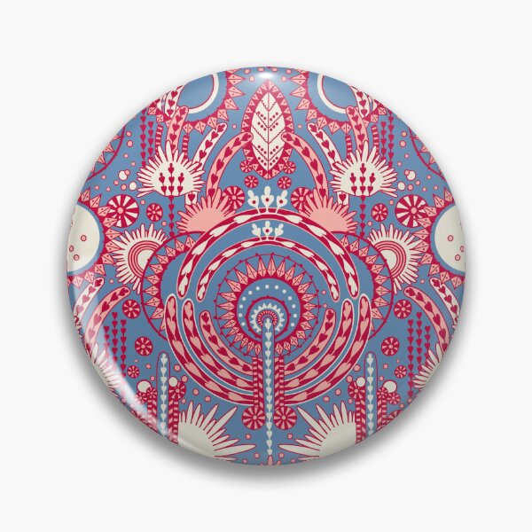 Item preview, Floral Folk Style Stylization, Blue and red version designed and sold by Alex  Blud.