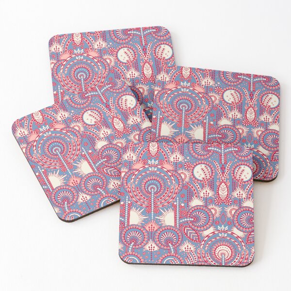 Item preview, Floral Folk Style Stylization, Blue and red version designed and sold by Alex  Blud.
