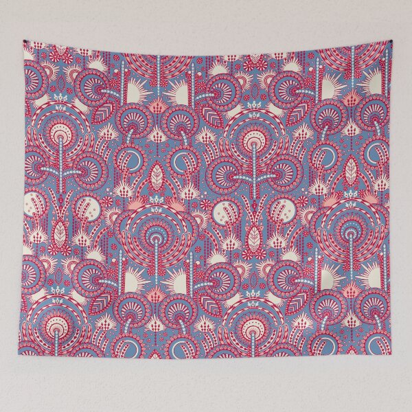 Item preview, Floral Folk Style Stylization, Blue and red version designed and sold by Alex  Blud.