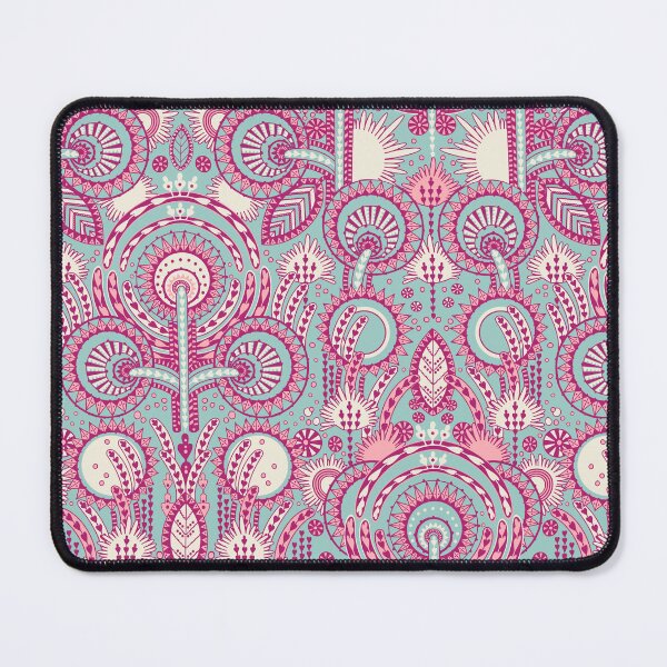 Item preview, Floral Folk Style Stylization, Turquoise and pink version designed and sold by Alex  Blud.