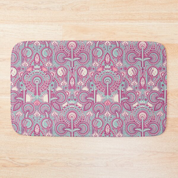 Item preview, Floral Folk Style Stylization, Turquoise and pink version designed and sold by Alex  Blud.