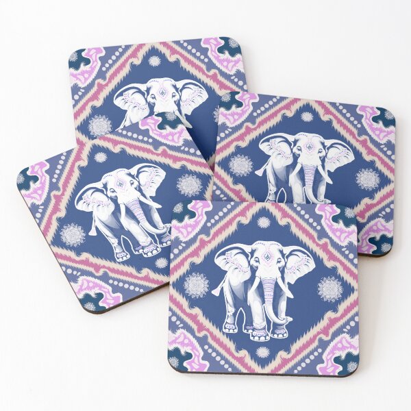 Item preview, Lovely elephant ikat seamless pattern illustration design. designed and sold by sdartproject.