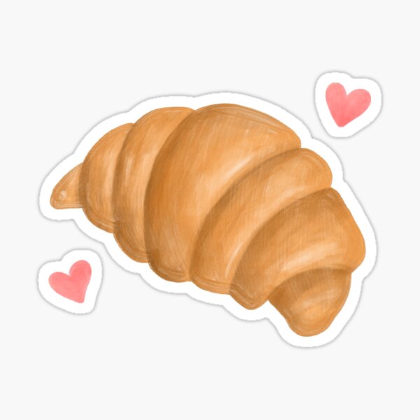 dainty watercolor coquette coquette croissant Sticker