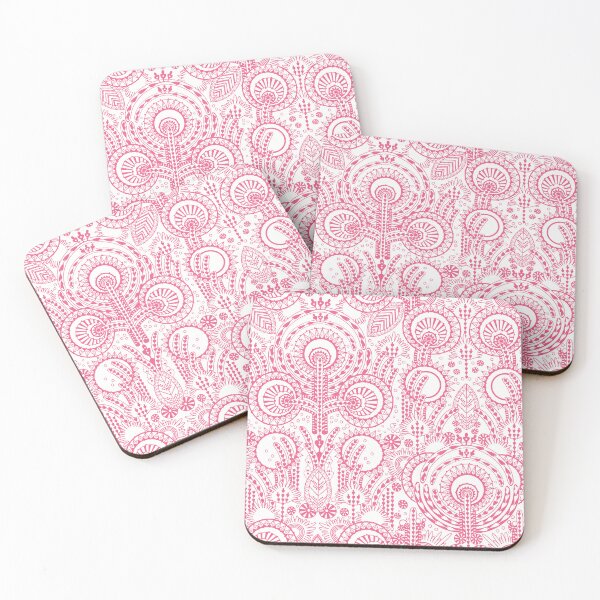 Item preview, Floral Folk Style Stylization, Pink on white background designed and sold by Alex  Blud.