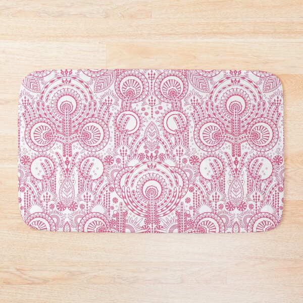 Item preview, Floral Folk Style Stylization, Pink on white background designed and sold by Alex  Blud.