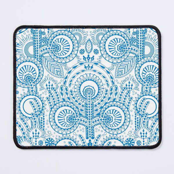 Item preview, Floral Folk Style Stylization, Blue on white background designed and sold by Alex  Blud.