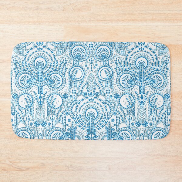 Item preview, Floral Folk Style Stylization, Blue on white background designed and sold by Alex  Blud.