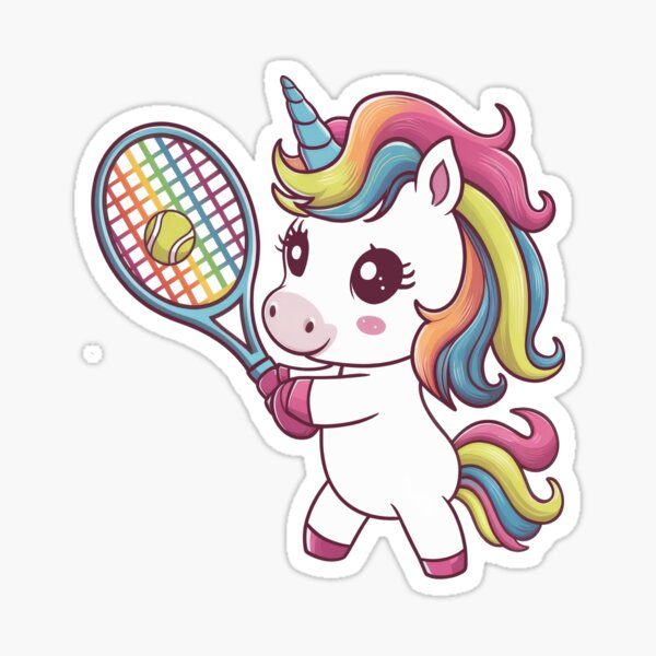 Item preview, Kawaii Unicorn Tennis Star, Funny Unicorn designed and sold by Porcupine Tees ⭐⭐⭐⭐⭐.
