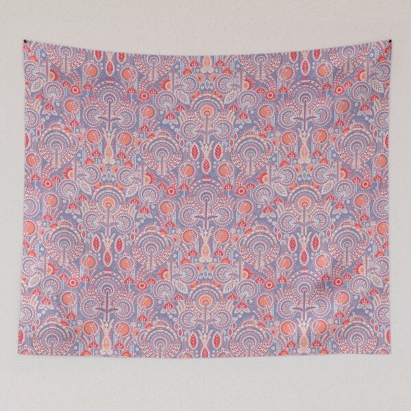 Item preview, Floral Folk Style Stylization, Red-grey-blue version designed and sold by Alex  Blud.