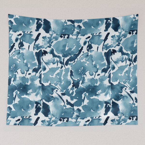 Item preview, Watercolor Deep And Soft Indigo Blue Abstract Floral Splash Design II designed and sold by Irina Sztukowski.