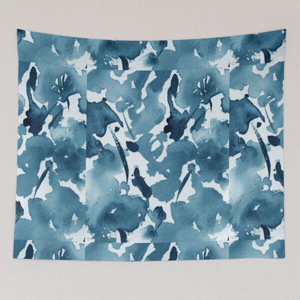Item preview, Watercolor Deep And Soft Indigo Blue Abstract Floral Splash Design III designed and sold by Irina Sztukowski.
