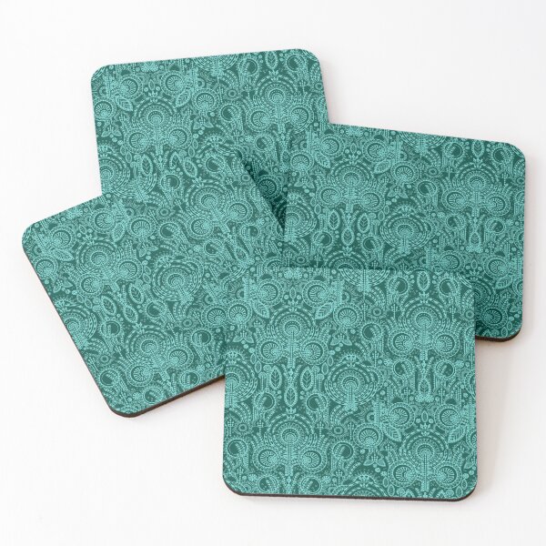 Item preview, Floral Folk Style Stylization, Dark Emerald Version designed and sold by Alex  Blud.