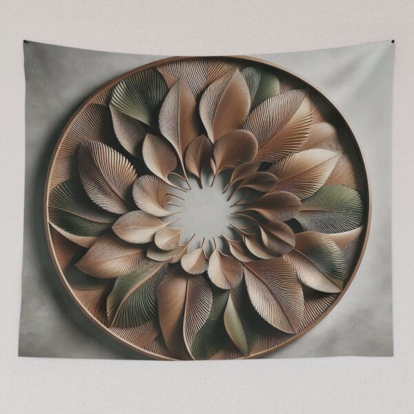 Item preview, traditional 3D wood carving vintage palm leaves classic design    designed and sold by TheSeasonalYard.