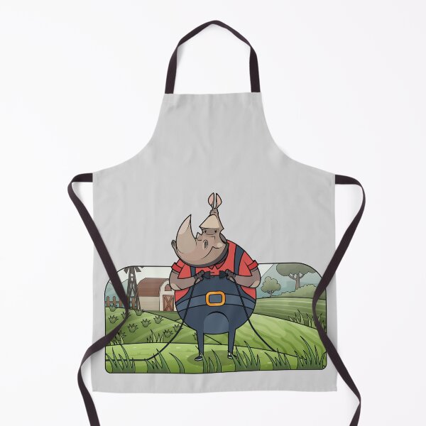 Item preview, Diligent Farmer Rhino Cartoon Animal on Rural Farmland designed and sold by Roentgenie.