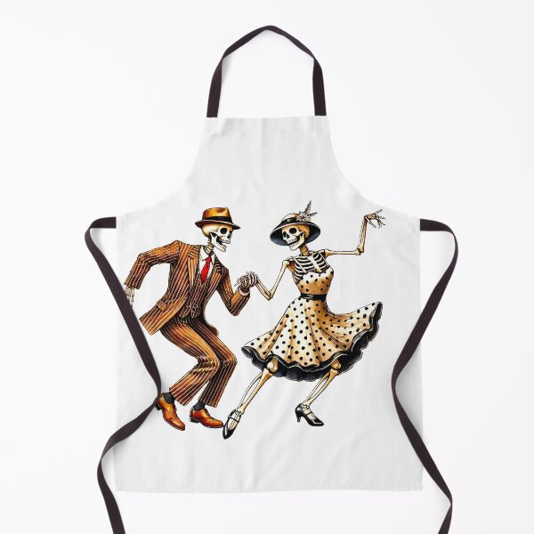 Item preview, Vintage Swing Dancing Skeletons | 1940s Retro Style Skeleton Couple Art designed and sold by Kathryn Creates.