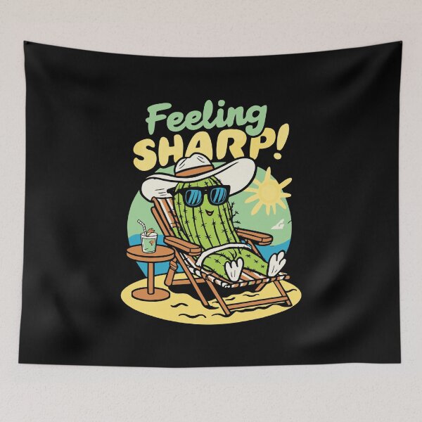 Item preview, Cactus Cartoon Design Relaxed Punny Desert Vibes beachwear designed and sold by w1ckerman.