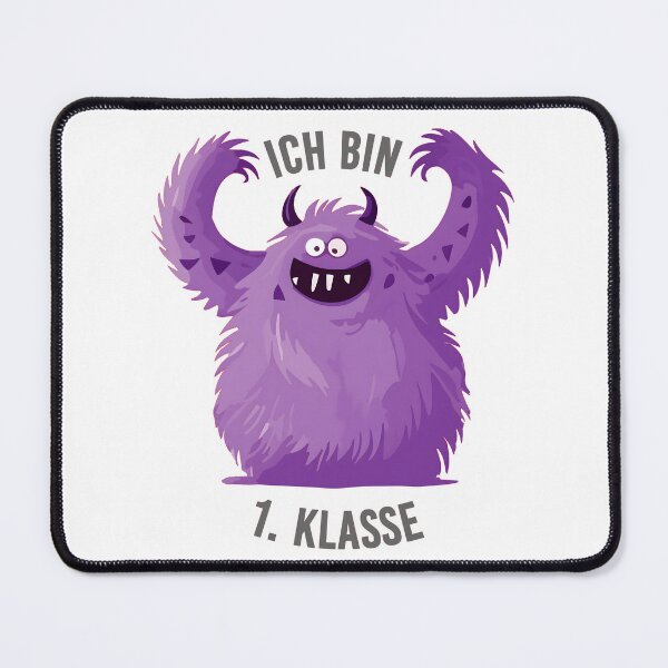 Item preview, I am 1st grade (German) cute cheeky purple monster for kids and teenagers designed and sold by LessStressNerd.