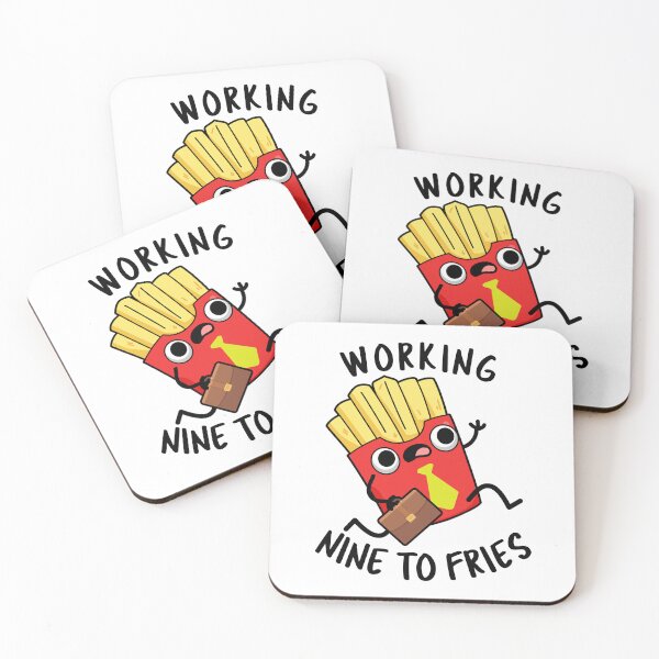 Item preview, Working Nine To Fries Funny French Fries Pun  designed and sold by punnybone.