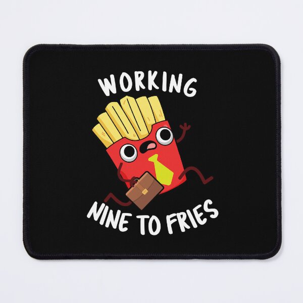 Item preview, Working Nine To Fries Funny French Fries Pun (Dark BG) designed and sold by punnybone.