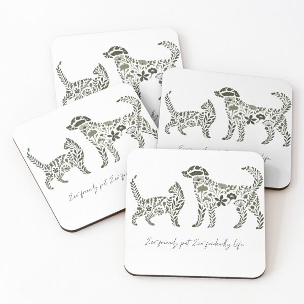 Item preview, Floral Pet Silhouettes Promoting Eco-Friendly Living designed and sold by yuxin2009.