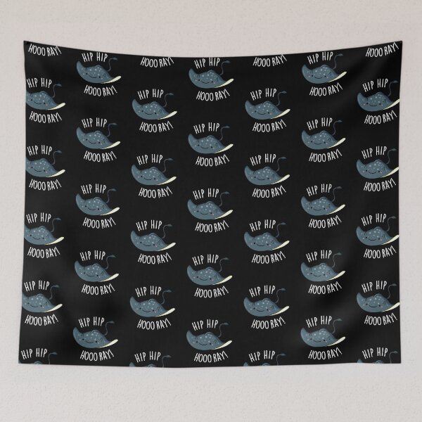 Item preview, Hip Hip Hoo-ray Funny Sting Ray Pun (Dark BG) designed and sold by punnybone.