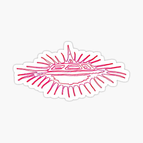 red edge level antique spiny ufo Sticker