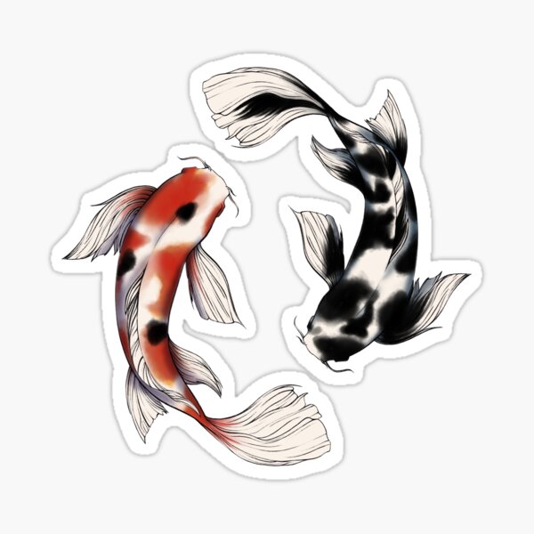 Vista previa del artículo con la obra «Koi dibujado y en acuarela», diseñado y vendido por RorisRealms.