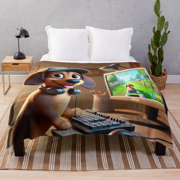 Item preview, Dachshund Gamer in Action designed and sold by Sillytoe.