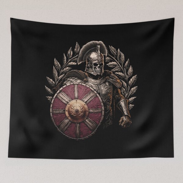 Item preview, Skeleton Roman Soldier in Armor with Shield - Ancient Warrior Art designed and sold by TurtleDojo.
