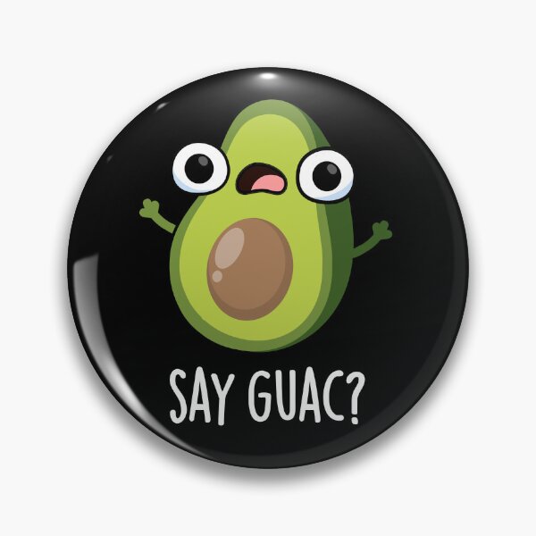 Item preview, Say Guac Funny Avocado Pun (Dark BG) designed and sold by punnybone.