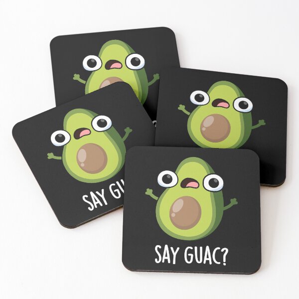 Item preview, Say Guac Funny Avocado Pun (Dark BG) designed and sold by punnybone.