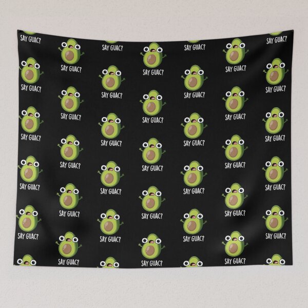 Item preview, Say Guac Funny Avocado Pun (Dark BG) designed and sold by punnybone.