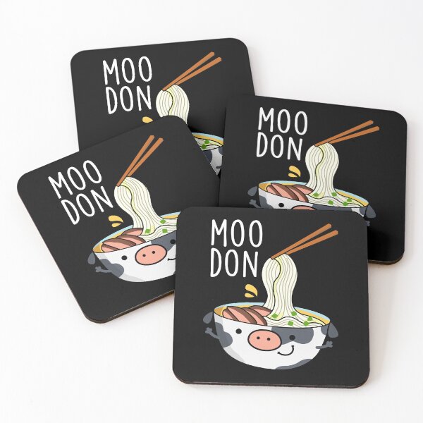 Item preview, Moo-don Funny Udon Pun (Dark BG) designed and sold by punnybone.