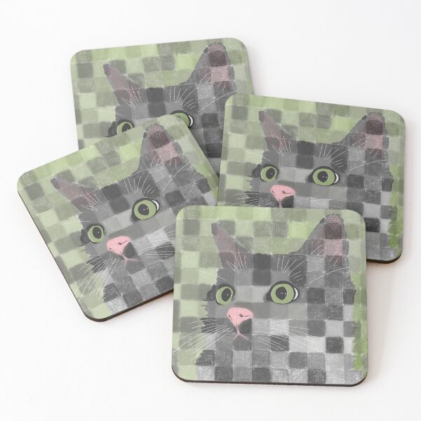 Item preview, Kitty cat cute and tiled like a mosaic designed and sold by acer157.